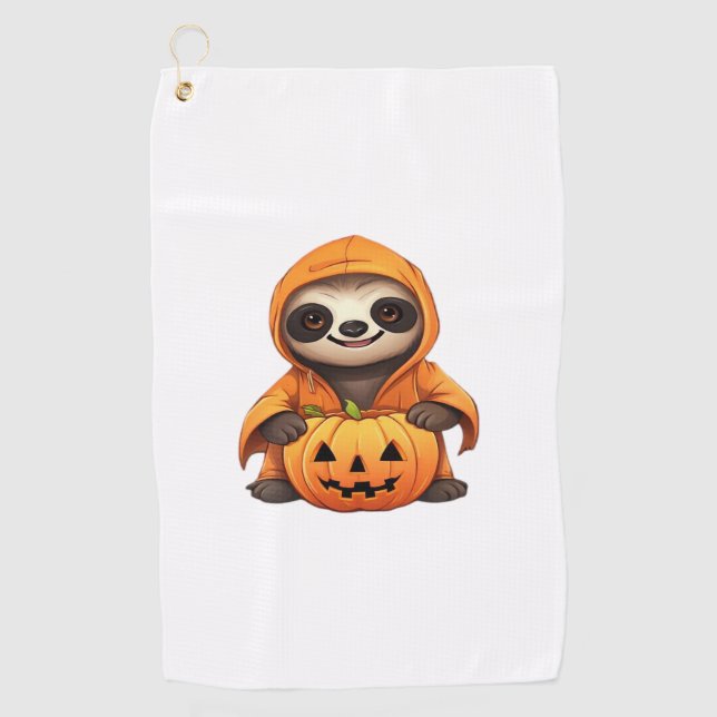 Halloween Cute Sloth Classic T-Shirt Golf Towel (Front)