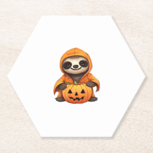 Halloween Cute Sloth Classic T-Shirt Paper Coaster