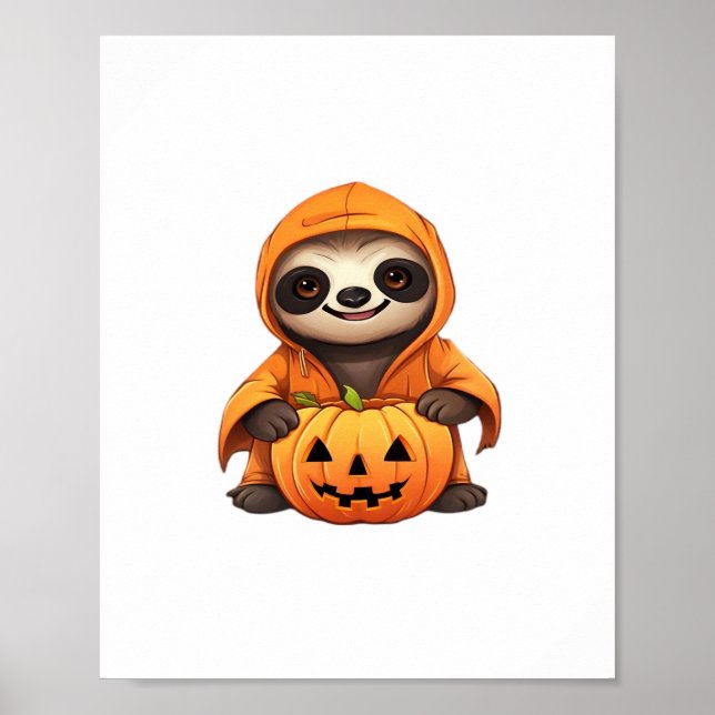 Halloween Cute Sloth Classic T-Shirt Poster (Front)