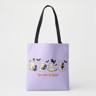 Halloween Cute Spooky Ghost Cat - Fall Gift Tote Bag