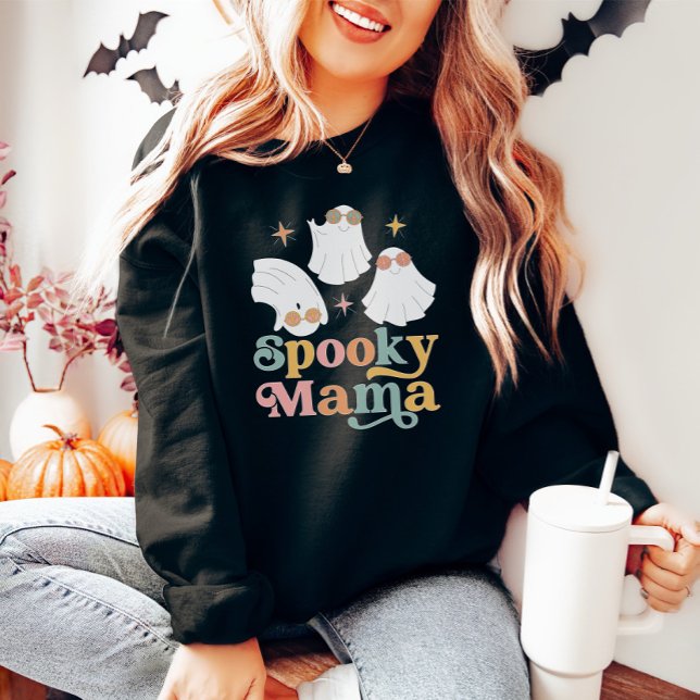 Halloween Cute Spooky Mama Retro Font  Sweatshirt (Creator Uploaded)