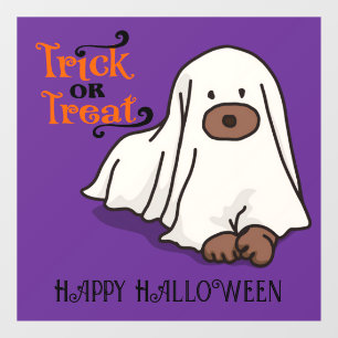 Halloween Cute Spooky Whimsical Ghost Dog Purple