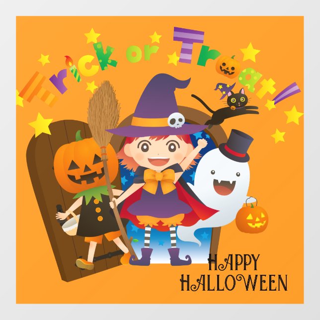 Halloween Cute Spooky Whimsical Witch Orange  (Sheet)