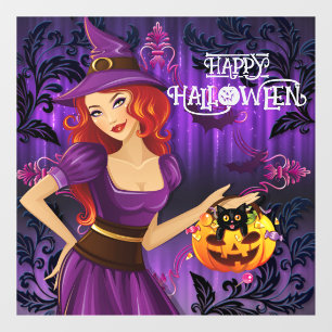 Halloween Cute Spooky Whimsical Witch Purple 