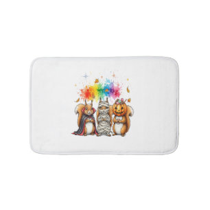 Halloween Cute Squirrels Costume Bath Mat