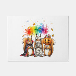 Halloween Cute Squirrels Costume Doormat