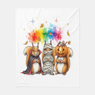 Halloween Cute Squirrels Costume Fleece Blanket