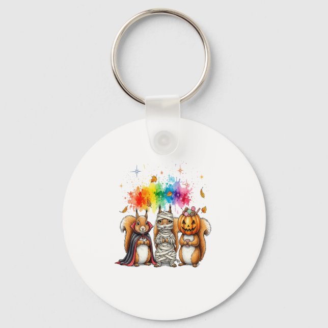 Halloween Cute Squirrels Costume Key Ring (Front)