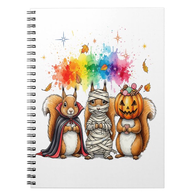 Halloween Cute Squirrels Costume Notebook (Front)