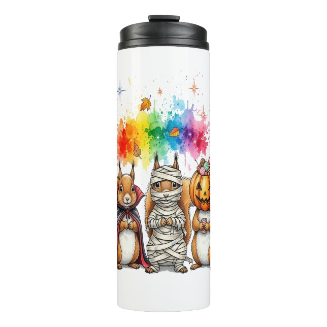 Halloween Cute Squirrels Costume Thermal Tumbler (Front)