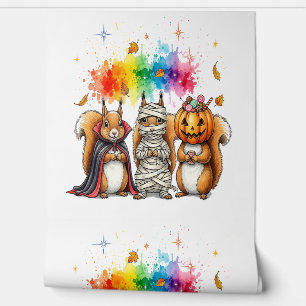 Halloween Cute Squirrels Costume Wallpaper
