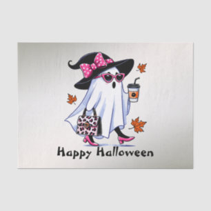Halloween Cute Stylish Witch Ghost Coffee Cup Tissue Paper