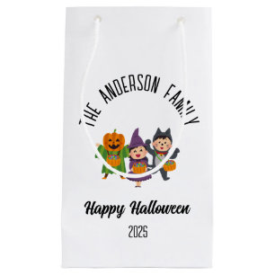 Halloween Cute Trick or Treat Personalised Name Small Gift Bag