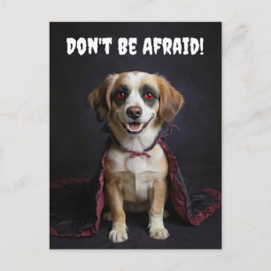 Halloween Cute Vampire Puppy Dog Funny Holiday Postcard
