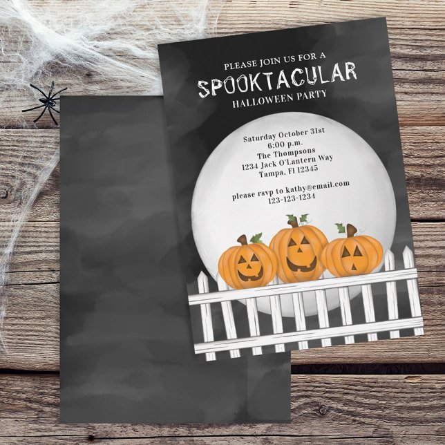 Halloween Cute Whimsical Pumpkin Jack O'Lanterns Invitation (Creator Uploaded)