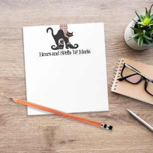 Halloween Cute Whimsical Witch Shoes Black Cat Notepad