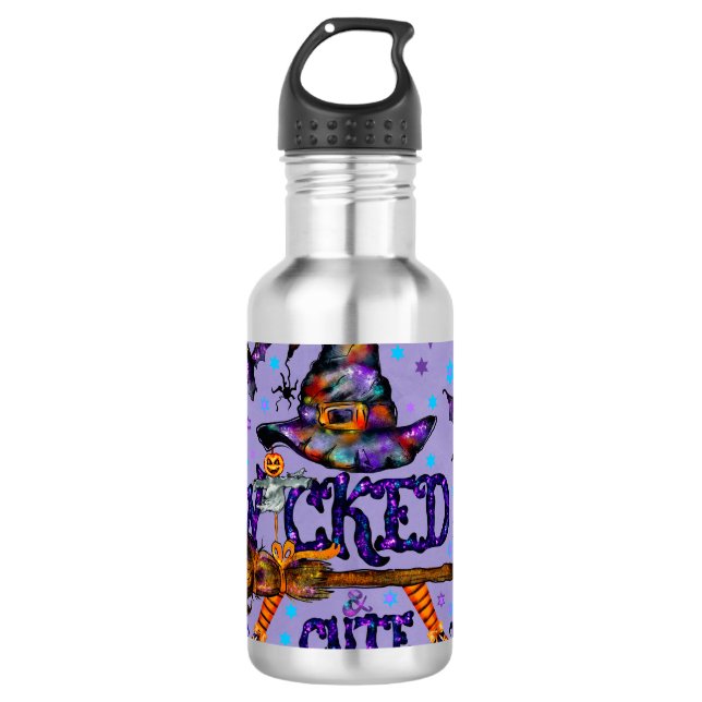Halloween Cute Wicked Witch 710 Ml Water Bottle (Front)