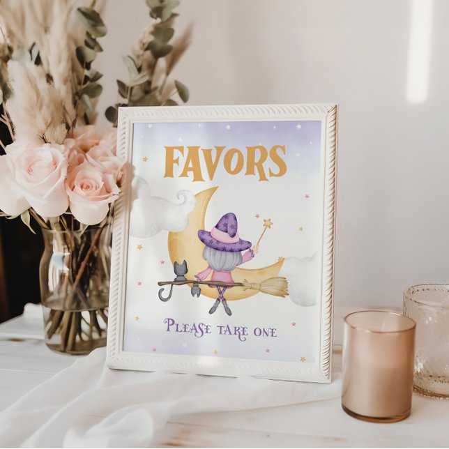 Halloween Cute Witch Birthday Favours Sign (Creator Uploaded)
