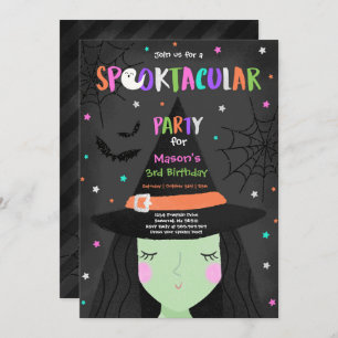 Halloween Cute Witch Birthday Party Spooktacular Invitation
