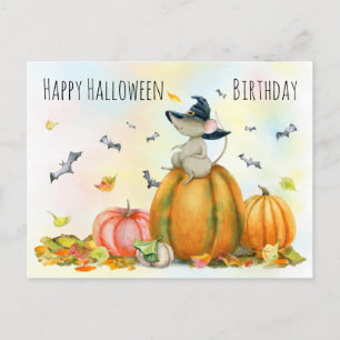 Halloween Cute  Witch Mouse  Postcard