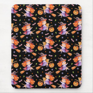 Halloween cute witch tank top mouse pad