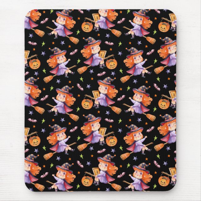 Halloween cute witch tank top mouse pad (Front)