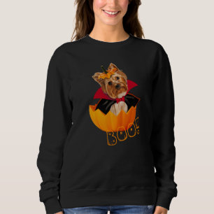 Halloween cute Yorkshire terrier pumpkin Dracula T Sweatshirt