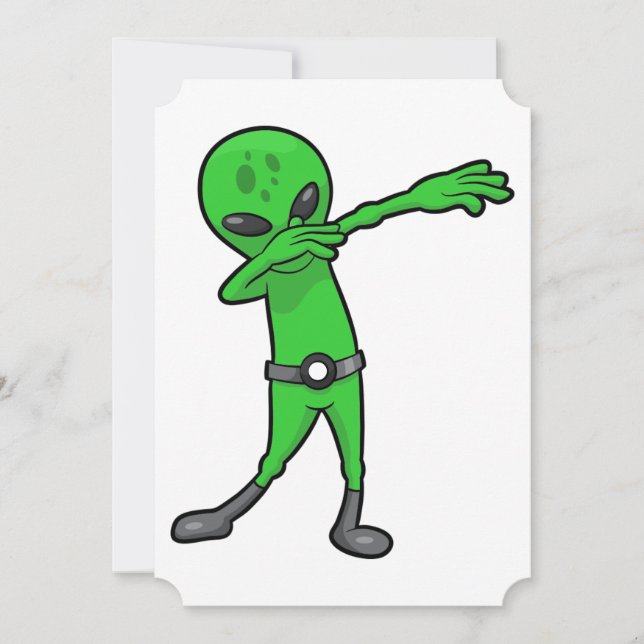 halloween dabbing alien invitation (Front)