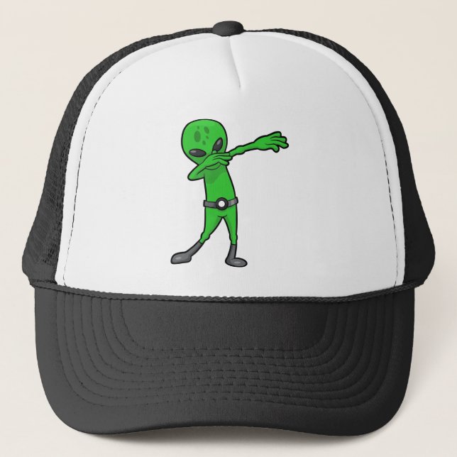 halloween dabbing alien trucker hat (Front)