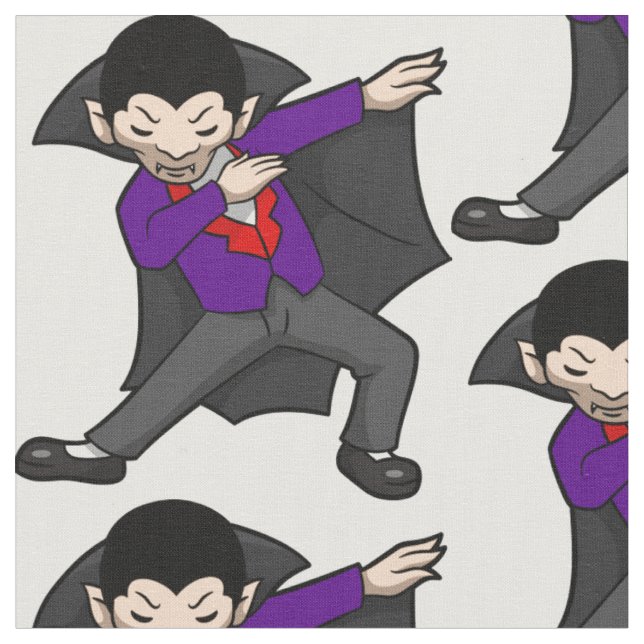 halloween dabbing dracula vampire fabric (Close Up)