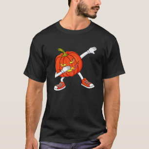 Halloween Dabbing Jack O Lantern Funny Boys Girls T-Shirt