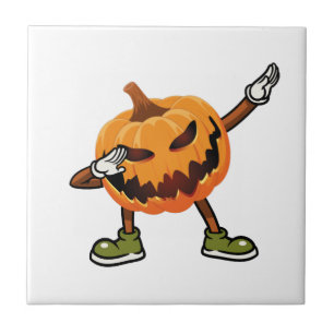 Halloween Dabbing Jack O Lantern Pumpkin Halloween Ceramic Tile