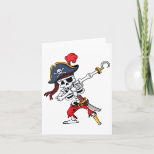 Halloween Dabbing Pirate Skeleton Fun Dab Boys Gir Card