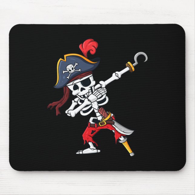 Halloween Dabbing Pirate Skeleton Fun Dab Boys Gir Mouse Pad (Front)