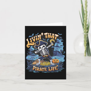Halloween Dabbing Pirate Skeleton Simple Halloween Card