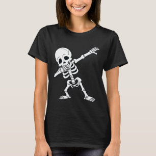 Halloween Dabbing Skeleton Boys Girls Kids Dab T-Shirt