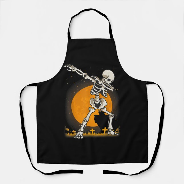 Halloween Dabbing Skeleton Costume Apron (Front)