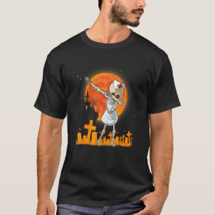 Halloween Dabbing  Skeleton Nurse Rn Costume T-Shirt