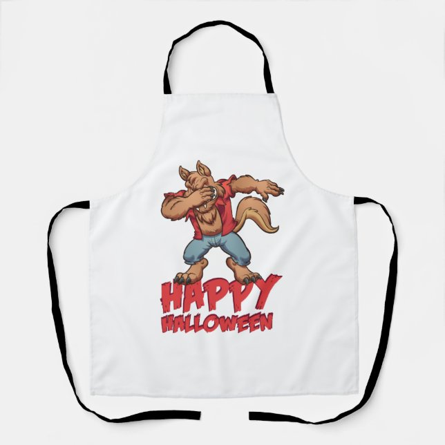 Halloween Dabbing Werwolf Halloween Costume Apron (Front)