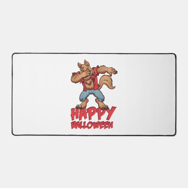 Halloween Dabbing Werwolf Halloween Costume Desk Mat (Front)