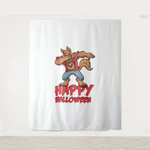 Halloween Dabbing Werwolf Halloween Costume Tapestry