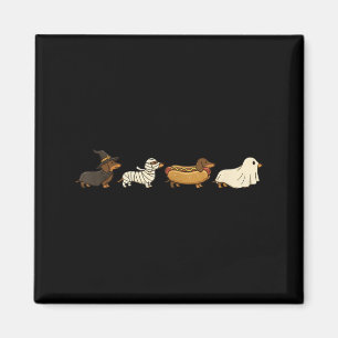 Halloween Dachshund Costume Wiener Dog Witch Mummy Magnet