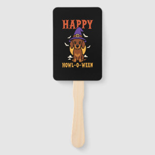 Halloween Dachshund Dog Hand Fan