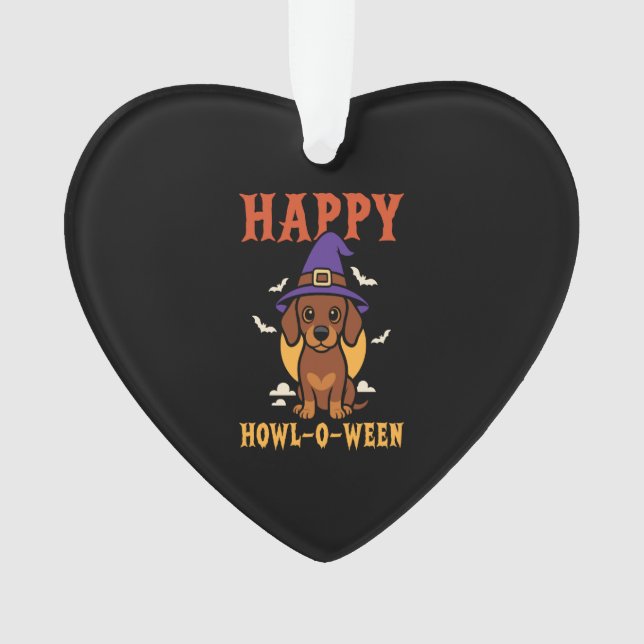 Halloween Dachshund Dog Ornament (Front)