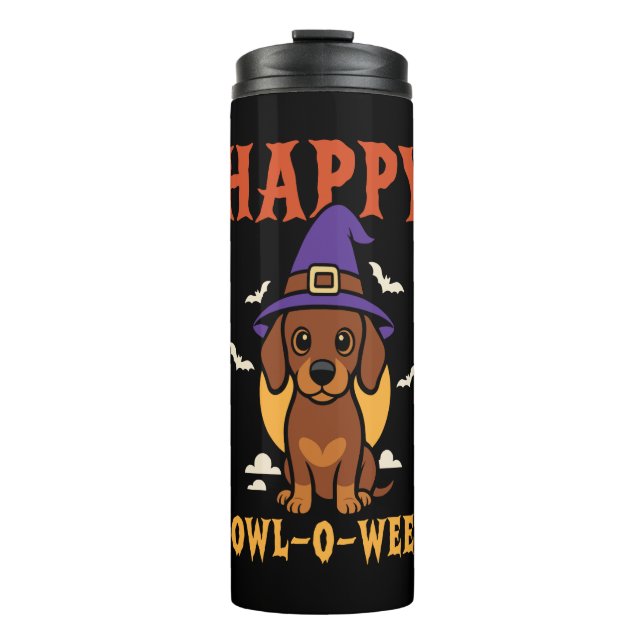 Halloween Dachshund Dog Thermal Tumbler (Front)