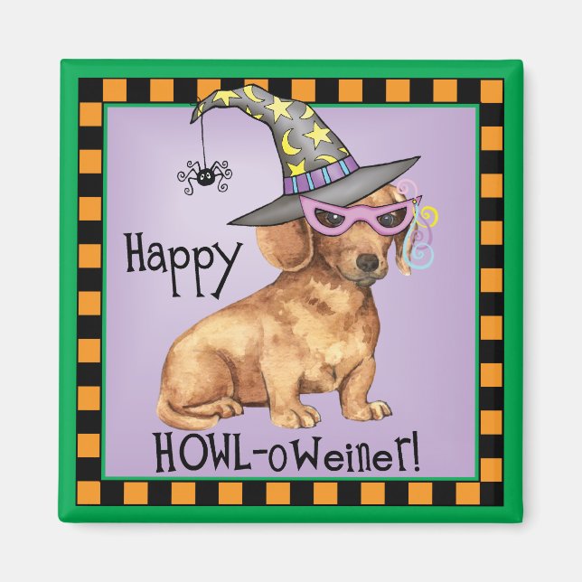 Halloween Dachshund Magnet (Front)