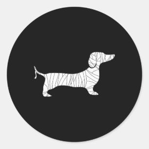 Halloween Dachshund Mummy Scary Wiener Dog Classic Round Sticker