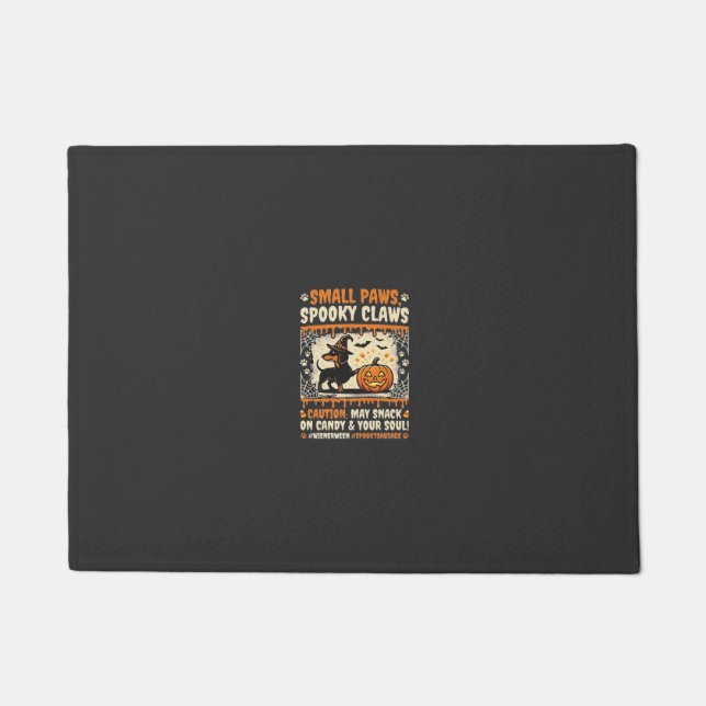 Halloween Dachshund Spooky Warning Doormat (Front)
