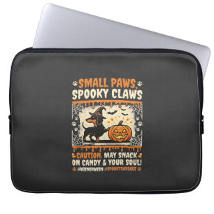 Halloween Dachshund Spooky Warning Laptop Sleeve