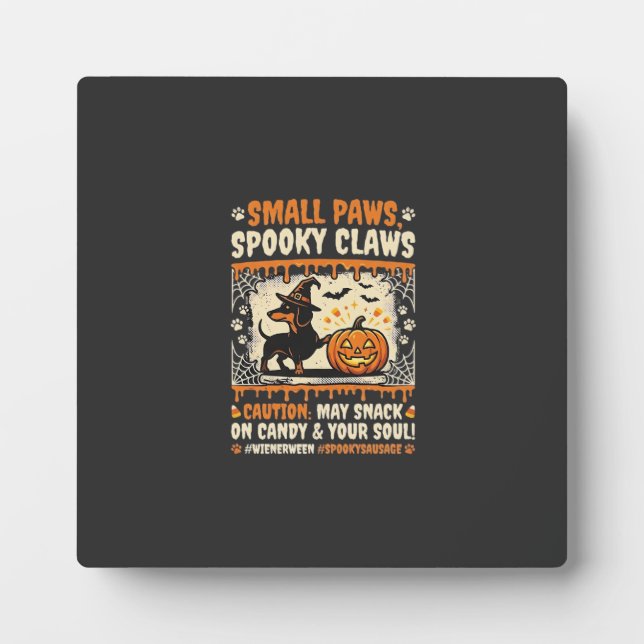 Halloween Dachshund Spooky Warning Plaque (Front)